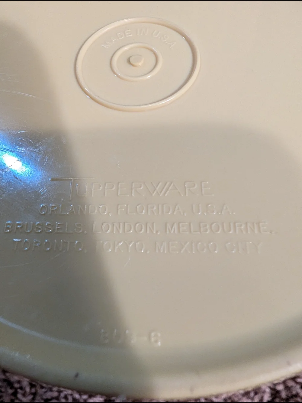 Tupperware Cream Storage Container Lid - Embossed Logo